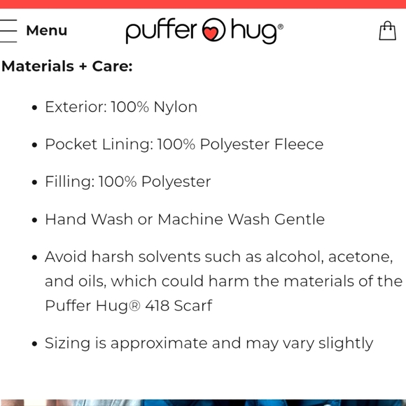 Puffer Hug 418 Scarf. Three pocket puffer scarf, vest - Picture 11 of 11